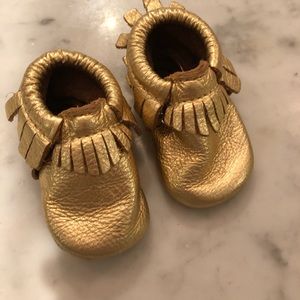 Freshly picked gold moccasins